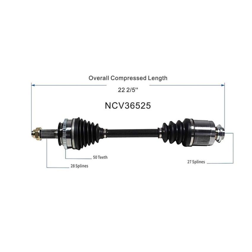 GSP NCV36525 Honda, Isuzu CV Axle Assembly  - Front Left