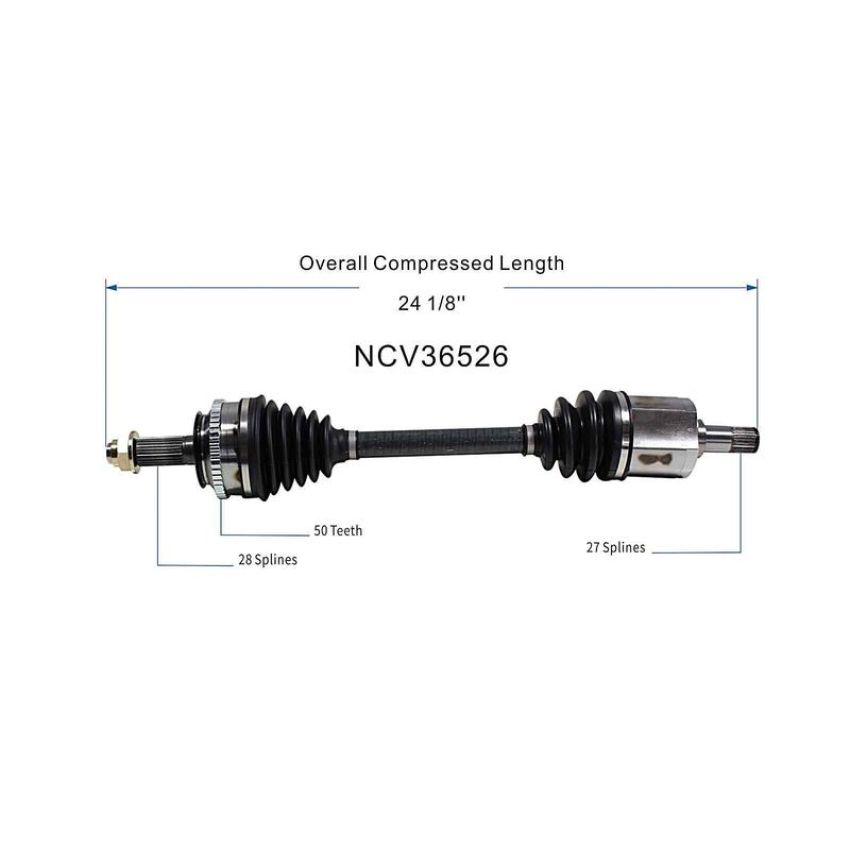 GSP NCV36526 Honda, Isuzu CV Axle Assembly  - Front Right