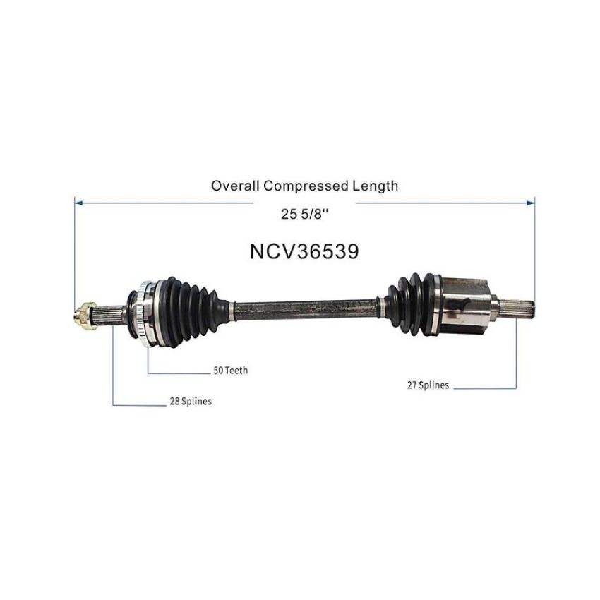 GSP NCV36539 98-02 Honda Accord (2.3, 3.0) CV Axle Assembly  - Front Left