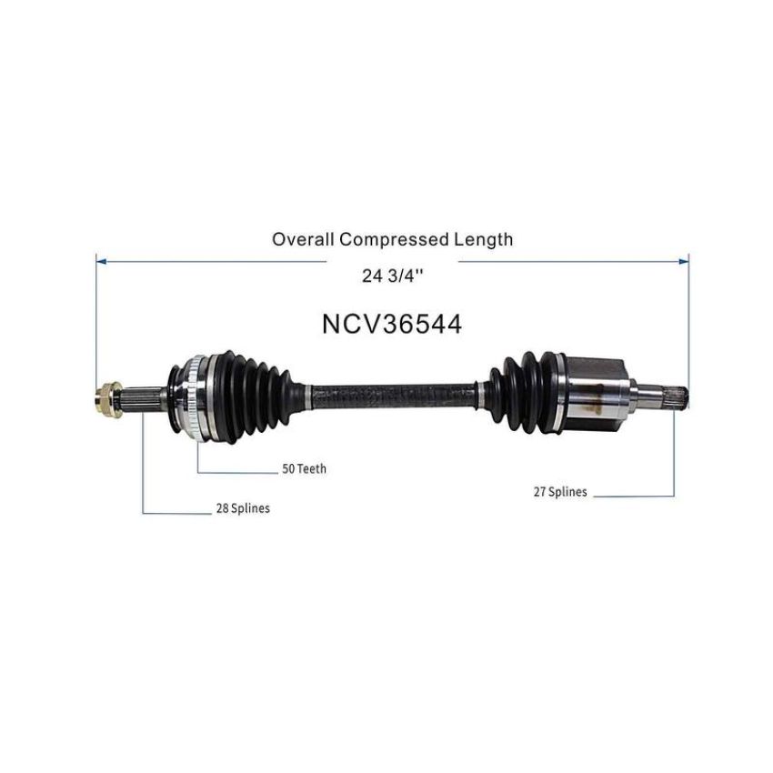 GSP NCV36544 97-01 Honda Prelude Base CV Axle Assembly  - Front Right