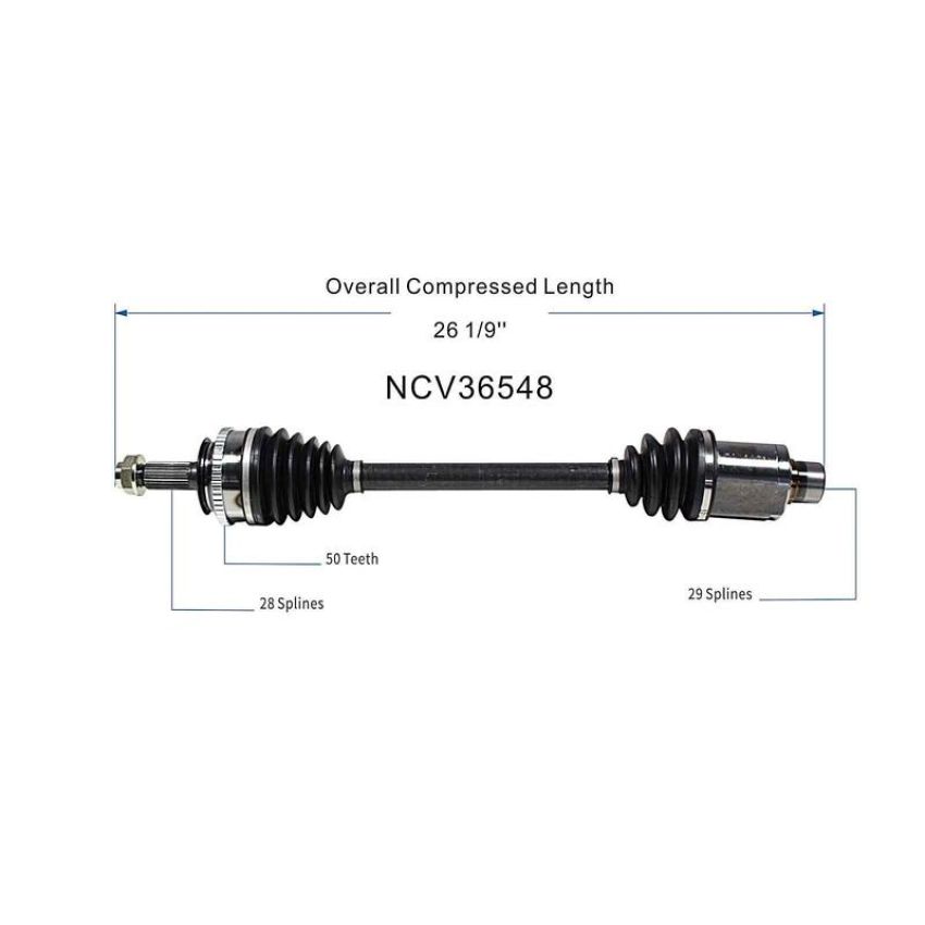 GSP NCV36548 99-04 Honda Odyssey CV Axle Assembly  - Front Right