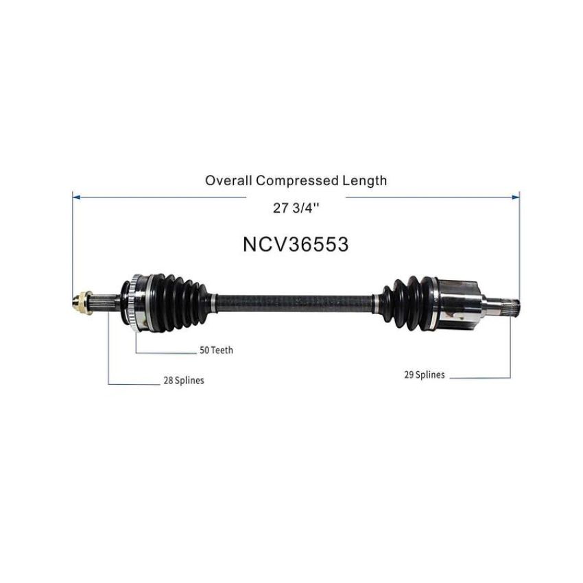 GSP NCV36553 Acura, Honda CV Axle Assembly  - Front Left