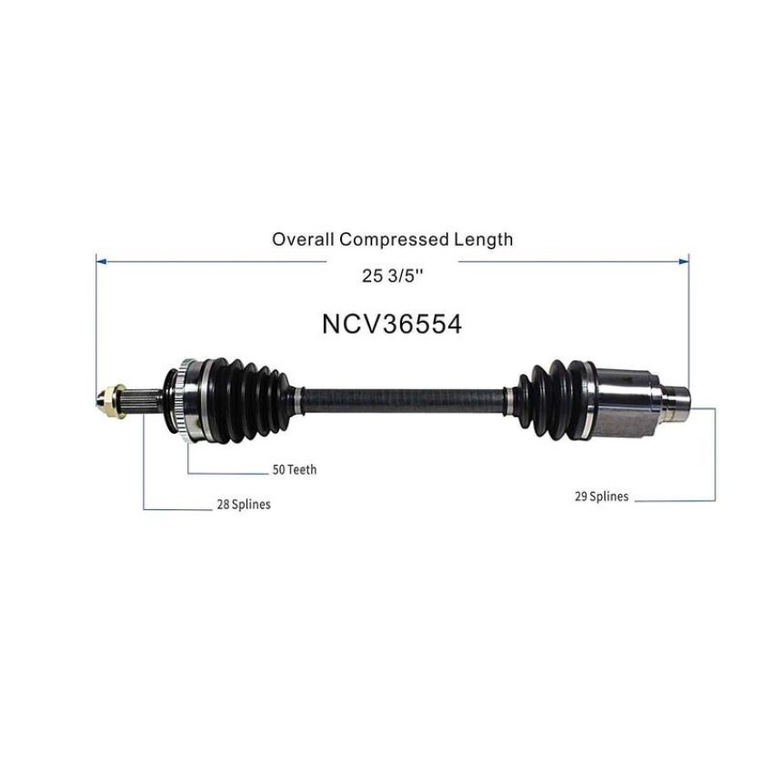 GSP NCV36554 Acura, Honda CV Axle Assembly  - Front Right