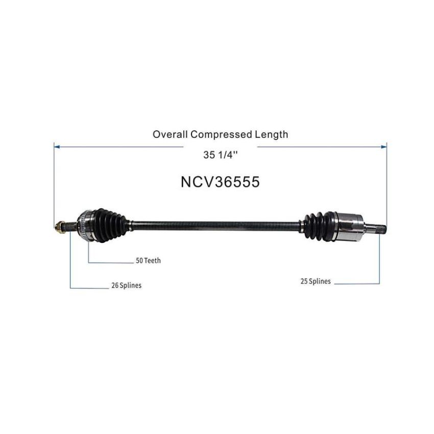 GSP NCV36555 01-05 Honda Civic CV Axle Assembly  - Front Left