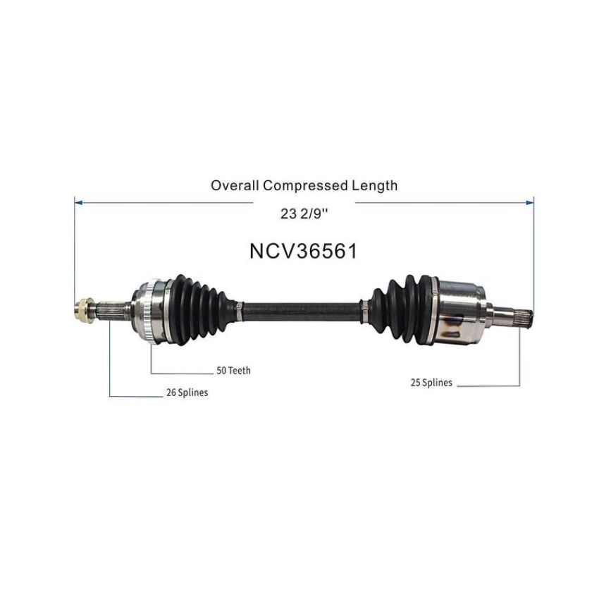 GSP NCV36561 03-05 Honda Civic Hybrid CV Axle Assembly  - Front Left