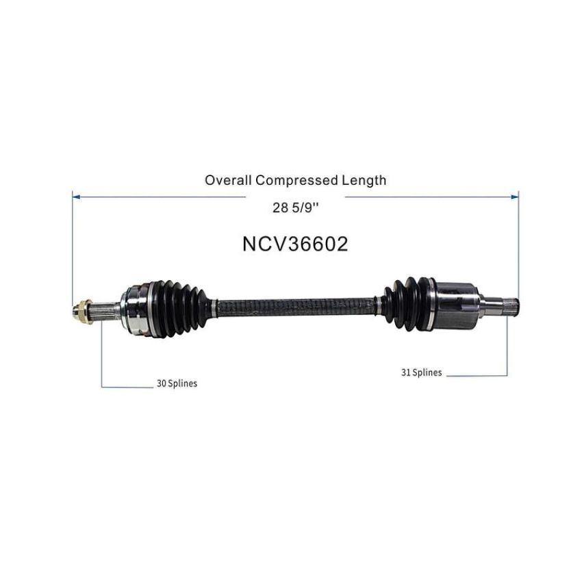 GSP NCV36602 11-17 Honda Odyssey CV Axle Assembly  - Front Left