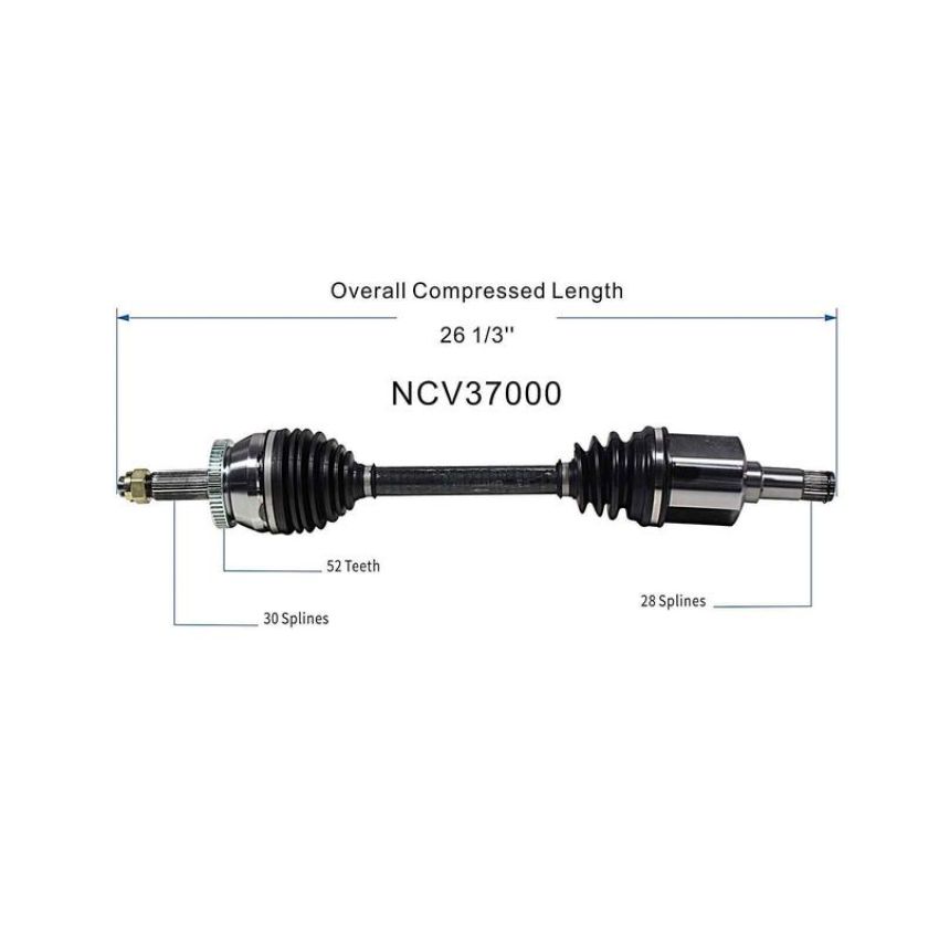 GSP NCV37000 07-09 Hyundai Santa Fe (3.3) CV Axle Assembly  - Front Left