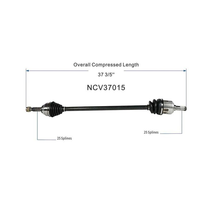 GSP NCV37015 89-91 Hyundai Sonata CV Axle Assembly  - Front Left
