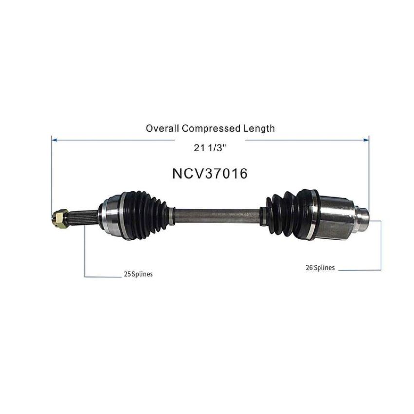 GSP NCV37016 93-95 Hyundai Scoupe CV Axle Assembly  - Front Right