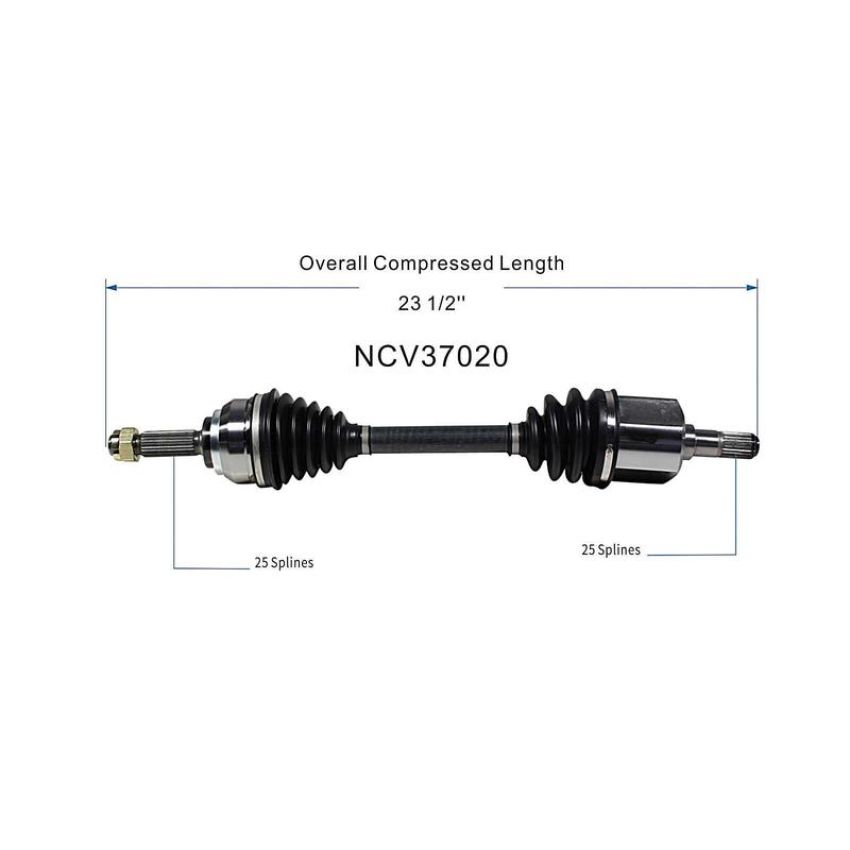 GSP NCV37020 Dodge, Eagle, Mitsubishi, Plymouth... CV Axle Assembly  - Front Right