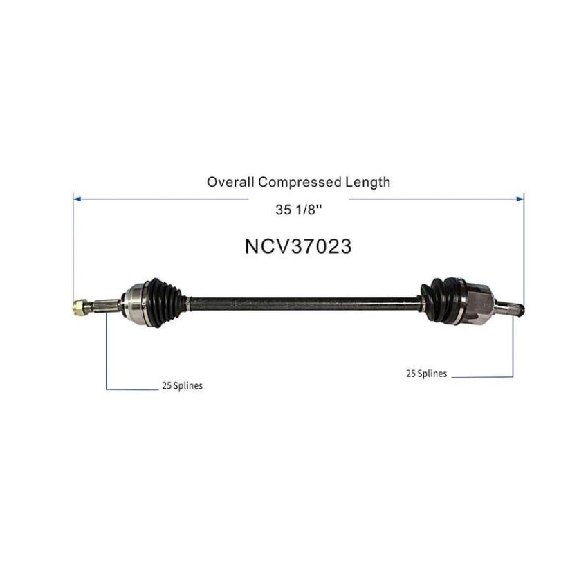 GSP NCV37023 93-95 Hyundai Scoupe CV Axle Assembly  - Front Right