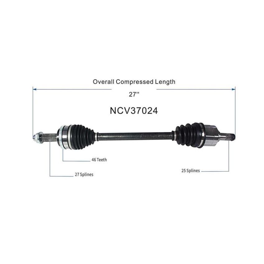 GSP NCV37024 14-17 Hyundai Veloster CV Axle Assembly  - Front Left