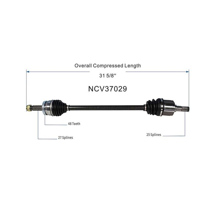 GSP NCV37029 Hyundai, Kia CV Axle Assembly  - Rear