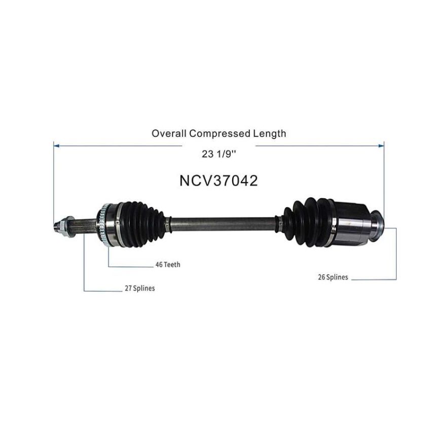 GSP NCV37042 Hyundai, Kia (1.6) CV Axle Assembly  - Front Right