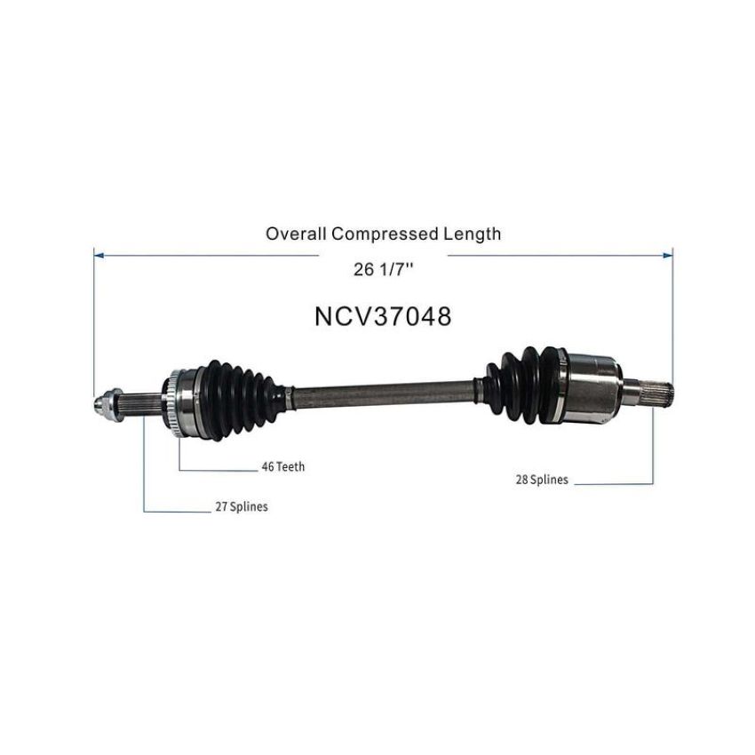 GSP NCV37048 Hyundai, Kia (1.6) CV Axle Assembly  - Front Left