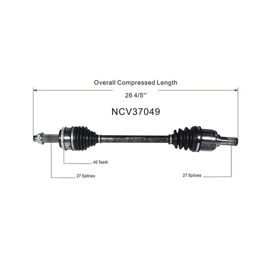 GSP NCV37049 Hyundai, Kia (Sedan - 1.8) CV Axle Assembly  - Front Left