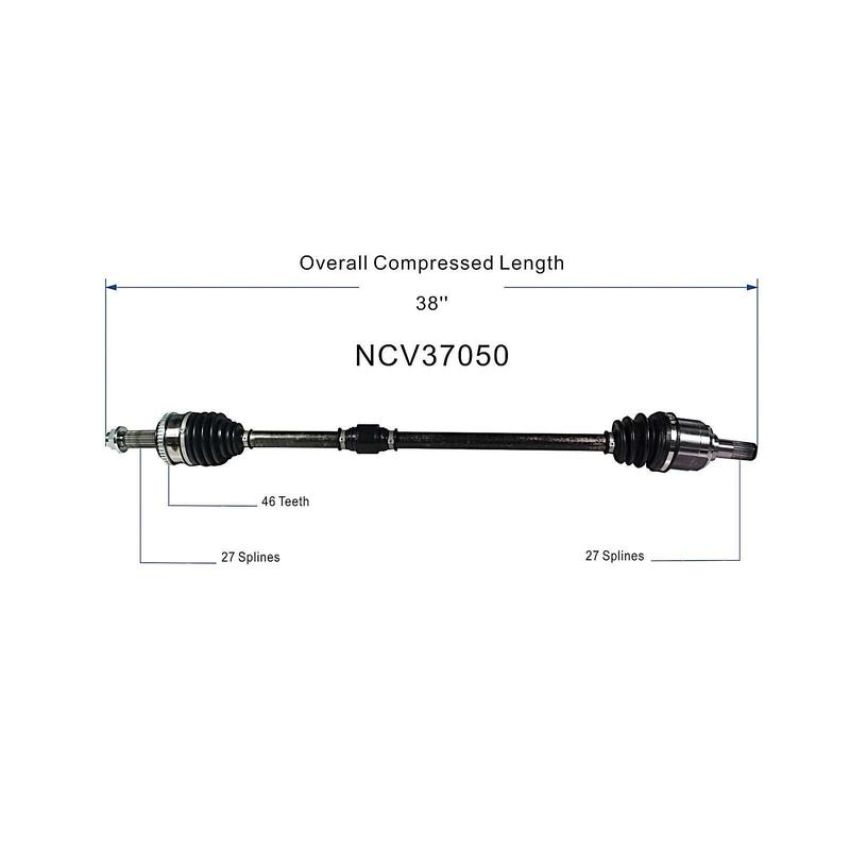 GSP NCV37050 Hyundai (Sedan - 1.8) CV Axle Assembly  - Front Right