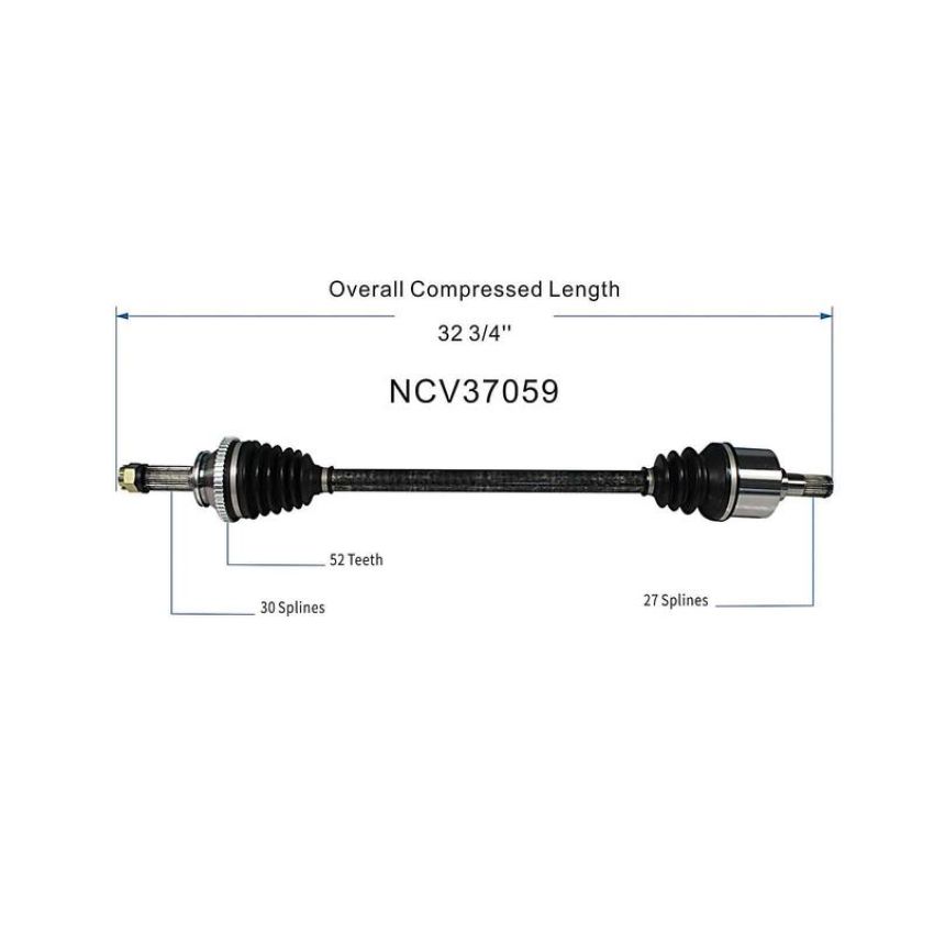 GSP NCV37059 07-09 Hyundai Santa Fe CV Axle Assembly  - Rear