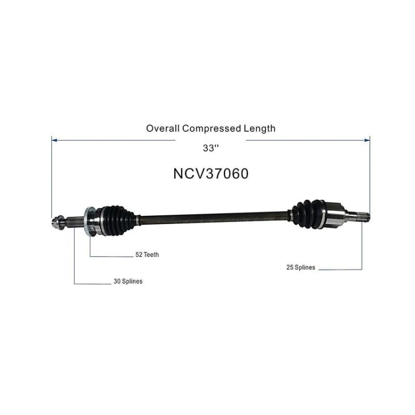 GSP NCV37060 Hyundai CV Axle Assembly  - Rear Right