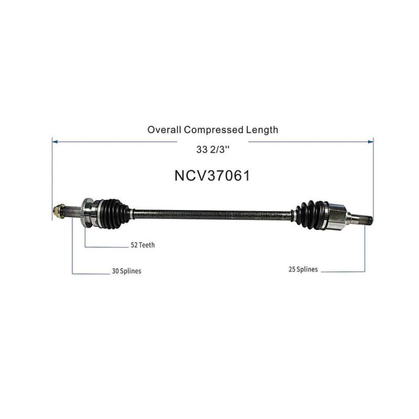 GSP NCV37061 13-18 Hyundai Santa Fe Sport CV Axle Assembly  - Rear Left