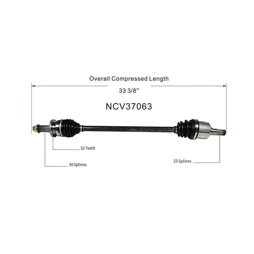 GSP NCV37063 14-15 Kia Sorento CV Axle Assembly  - Rear Left
