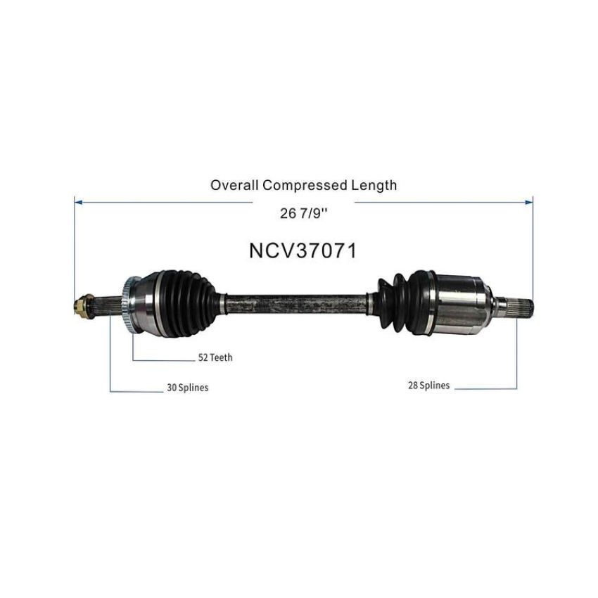 GSP NCV37071 Hyundai, Kia (2.0, 2.4) CV Axle Assembly  - Front Left