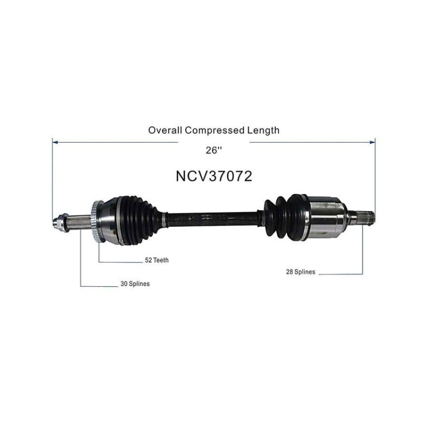 GSP NCV37072 Hyundai, Kia (3.3) CV Axle Assembly  - Front Left