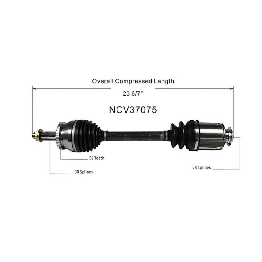 GSP NCV37075 Hyundai, Kia (3.3) CV Axle Assembly  - Front Right