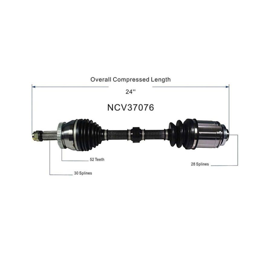 GSP NCV37076 07-09 Hyundai Santa Fe (2.7, 3.3 - AWD/FWD) CV Axle Assembly  - Front Right