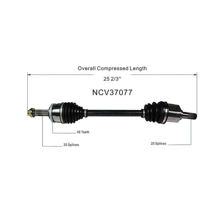 GSP NCV37077 12-17 Hyundai Accent CV Axle Assembly  - Front Left