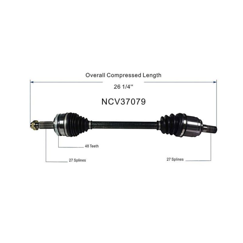 GSP NCV37079 Hyundai (Sedan - 1.8, 2.0) CV Axle Assembly  - Front Left