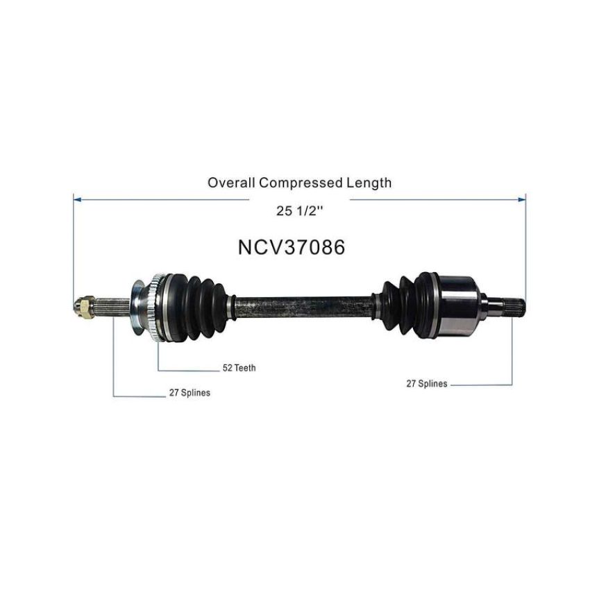 GSP NCV37086 01-05 Hyundai Santa Fe (2.7, 3.5 - 4WD/FWD) CV Axle Assembly  - Front Left