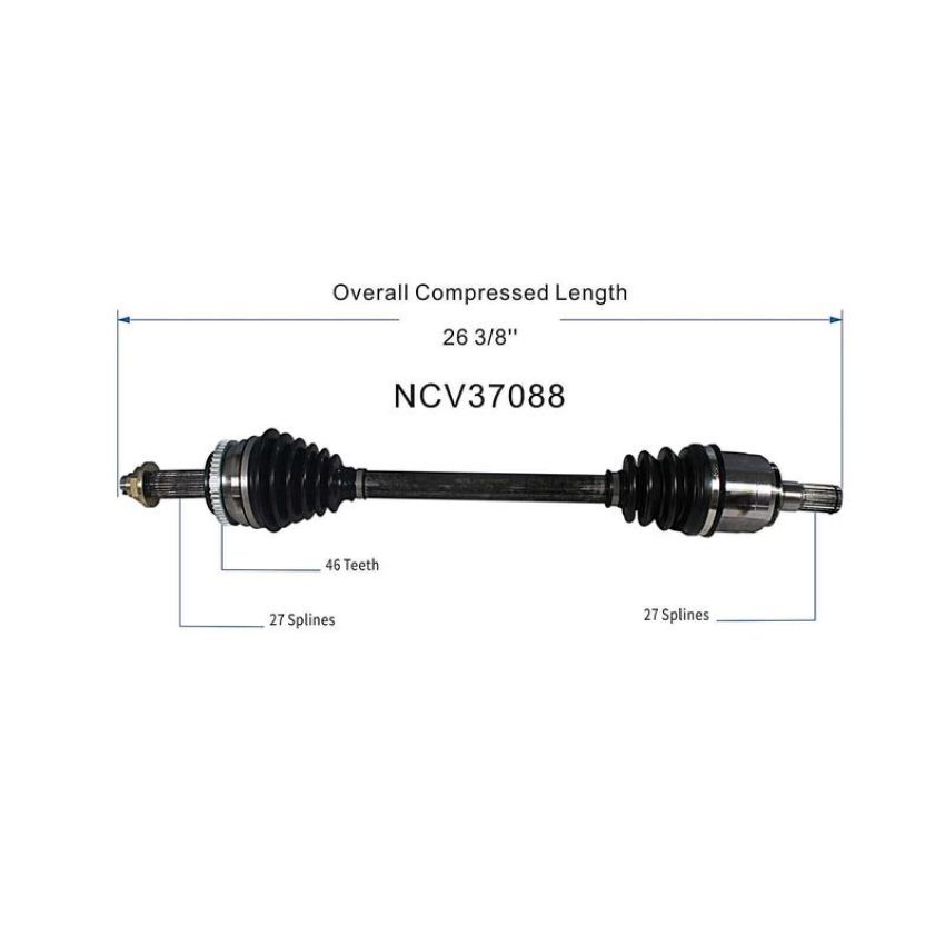 GSP NCV37088 Kia (1.8, 2.0) CV Axle Assembly  - Front Left