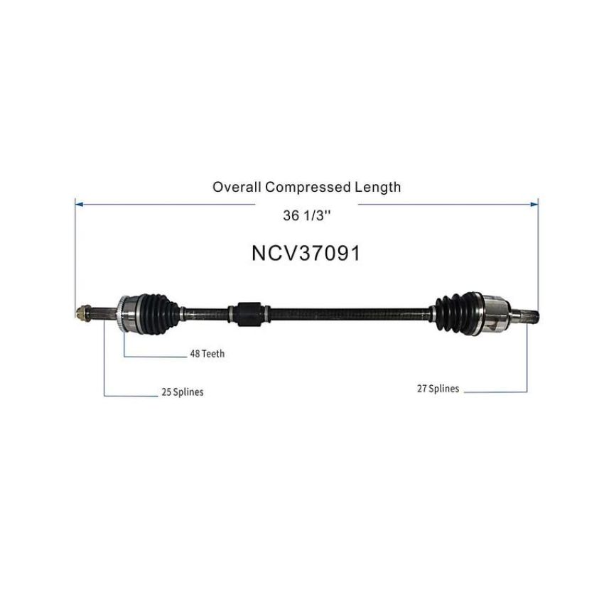 GSP NCV37091 12-17 Hyundai Accent CV Axle Assembly  - Front Right