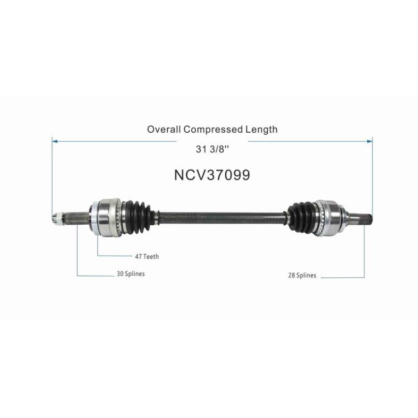 GSP NCV37099 09-11 Hyundai Genesis 3.8 CV Axle Assembly  - Rear Left