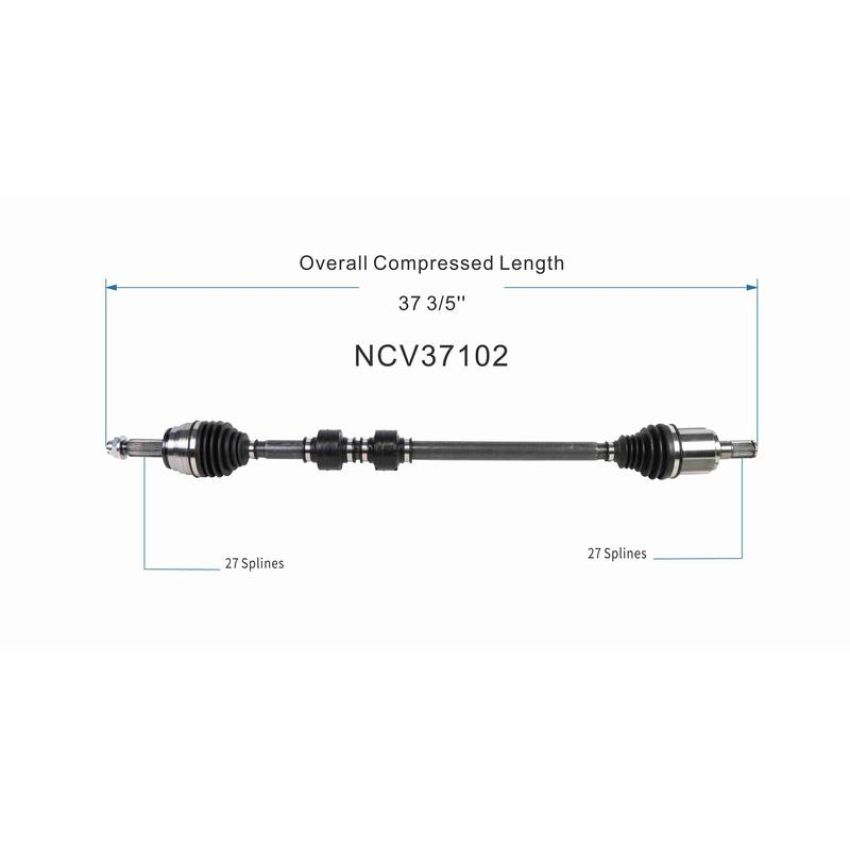 GSP NCV37102 Hyundai (2.0) CV Axle Assembly  - Front Right