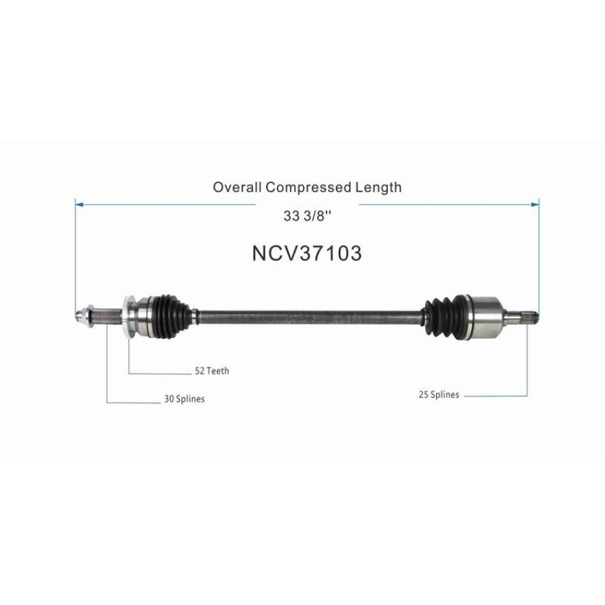 GSP NCV37103 Hyundai CV Axle Assembly  - Rear Left