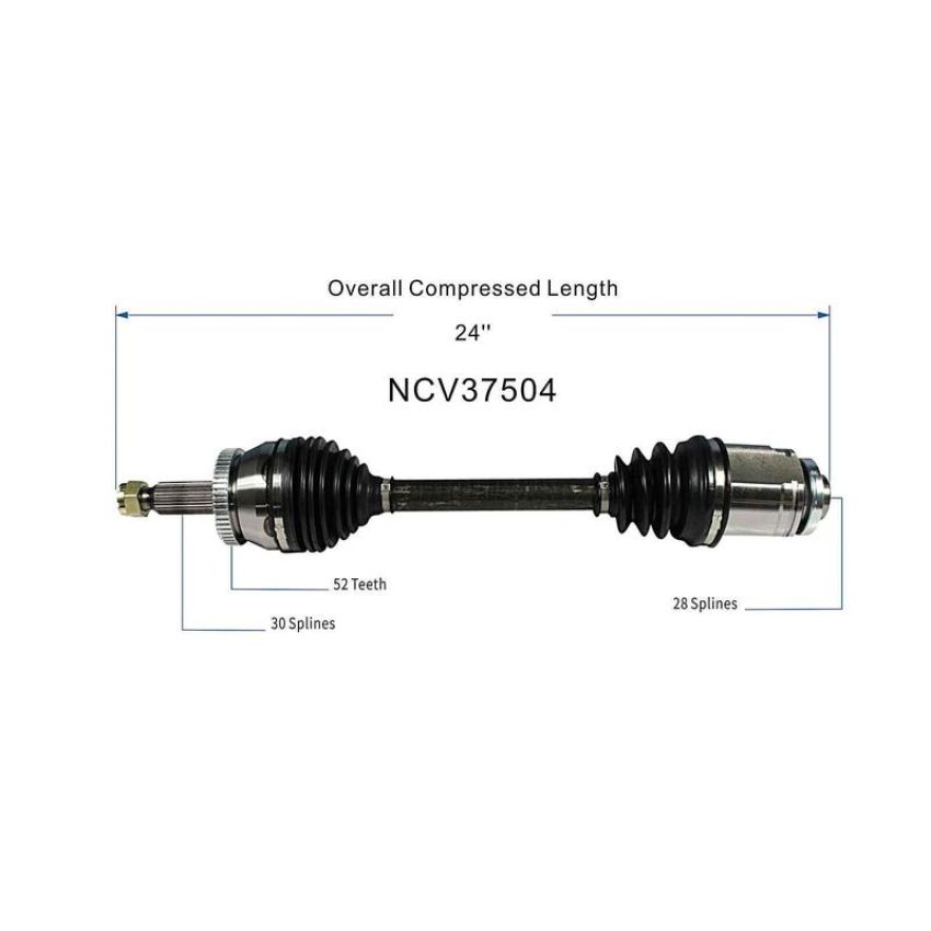 GSP NCV37504 Hyundai (2.7 - AWD/FWD) CV Axle Assembly  - Front Right