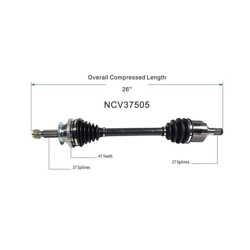 GSP NCV37505 Hyundai, Kia (2.4) CV Axle Assembly  - Front Left