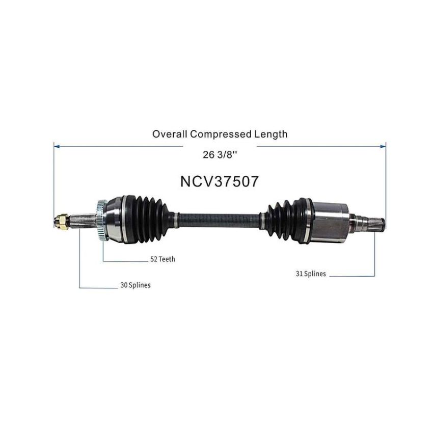 GSP NCV37507 07-12 Hyundai Veracruz CV Axle Assembly  - Front Left