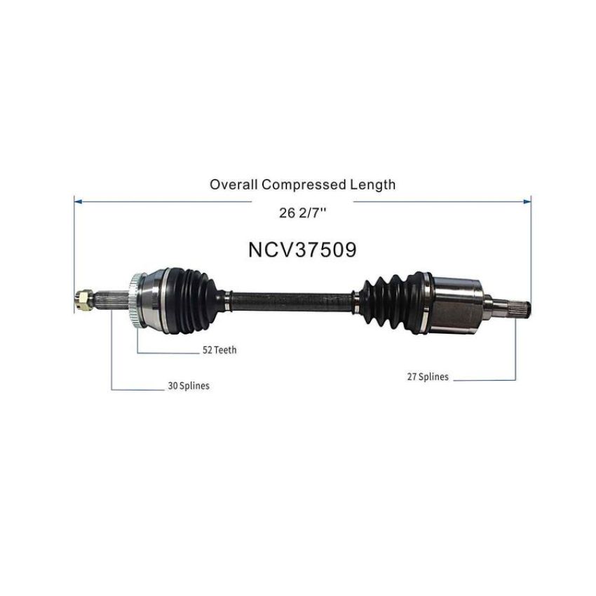 GSP NCV37509 07-09 Hyundai Santa Fe (2.7) CV Axle Assembly  - Front Left