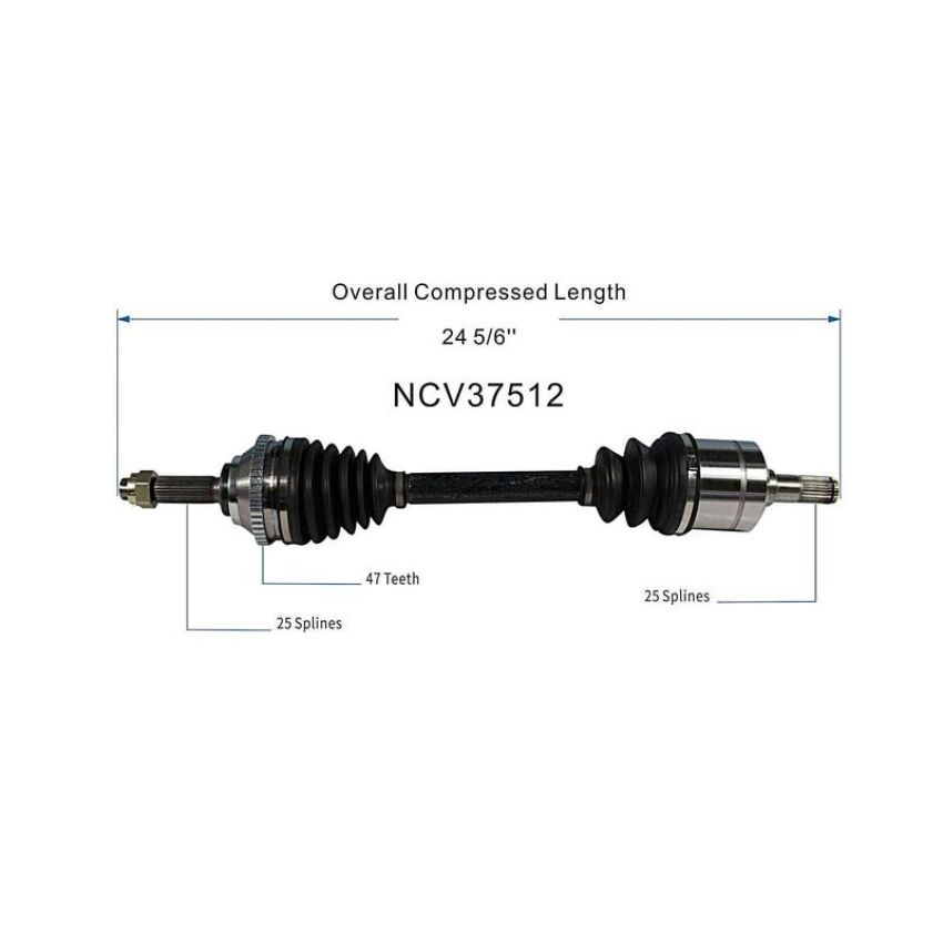 GSP NCV37512 92-93 Hyundai Sonata (3.0) CV Axle Assembly  - Front Right