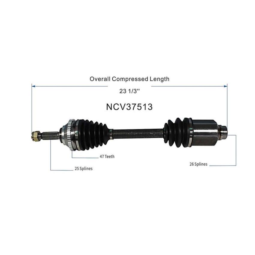 GSP NCV37513 92-94 Hyundai Sonata (3.0) CV Axle Assembly  - Front Left
