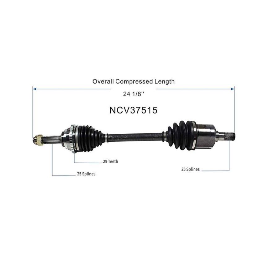 GSP NCV37515 95-99 Hyundai Accent CV Axle Assembly  - Front Left