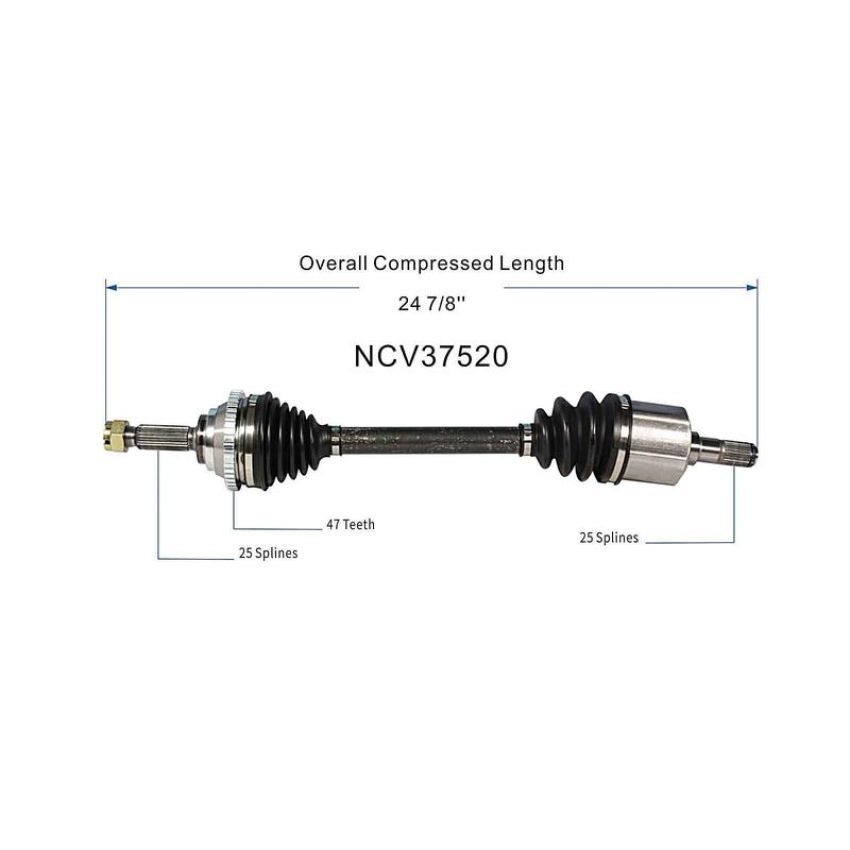 GSP NCV37520 94-98 Hyundai Sonata (2.0) CV Axle Assembly  - Front Right