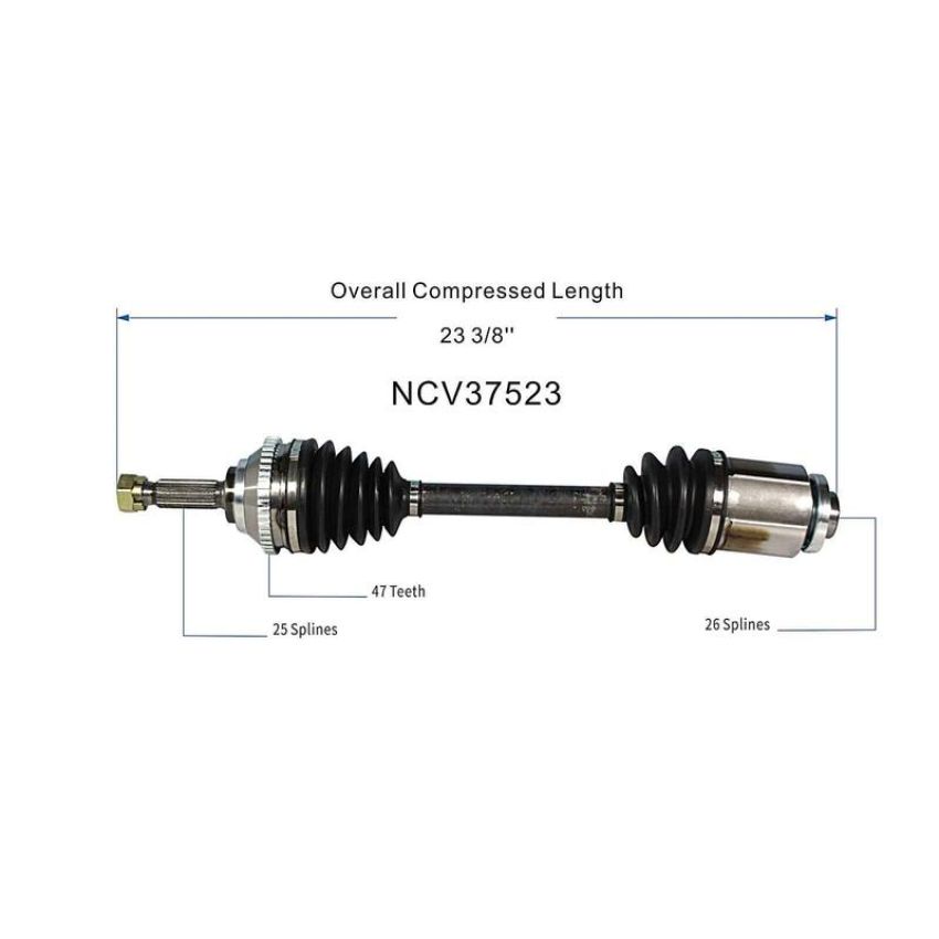 GSP NCV37523 95-98 Hyundai Sonata (3.0) CV Axle Assembly  - Front Left