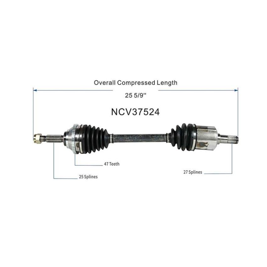 GSP NCV37524 94-98 Hyundai Sonata (3.0) CV Axle Assembly  - Front Right