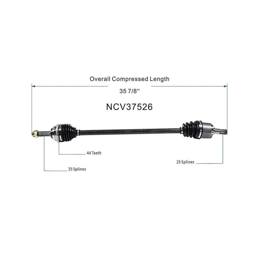 GSP NCV37526 Dodge, Hyundai CV Axle Assembly  - Front Right