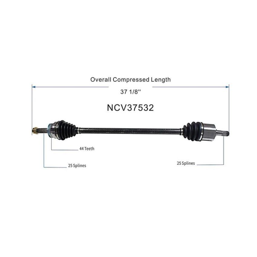 GSP NCV37532 Hyundai CV Axle Assembly  - Front Right