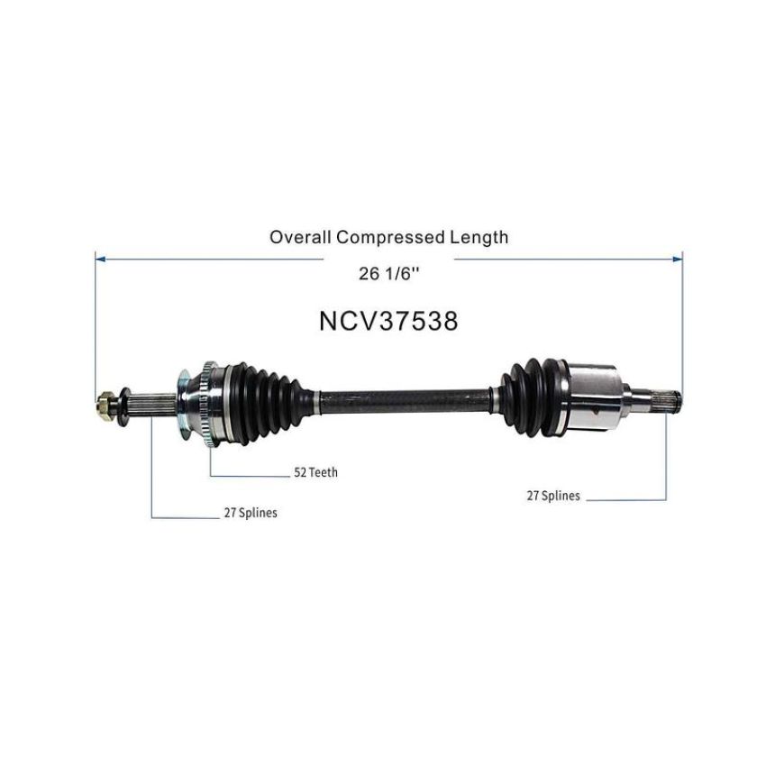 GSP NCV37538 01-04 Hyundai Santa Fe (2.4, 2.7 - 4WD/FWD) CV Axle Assembly  - Front Left